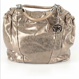 Michael Kors Gold Leather Shoulder Bag